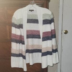 Verve Ami Striped CARDIGAN SWEATER, M